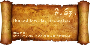 Herschkovits Szabolcs névjegykártya