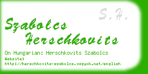 szabolcs herschkovits business card